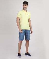 Polo-de-Piquet-Masculina-Basica-Comfort-Manga-Curta-Amarela-Claro-9668818-Amarelo_Claro_3