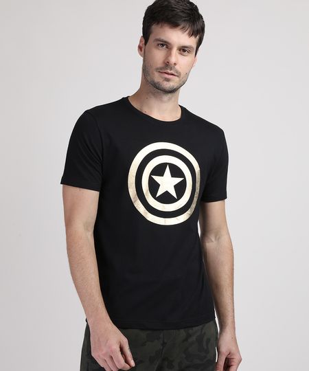 Camiseta-Masculina-Capitao-America-Metalizado-Manga-Curta-Gola-Careca-Preta-9949450-Preto_1