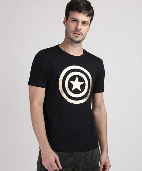 Camiseta-Masculina-Capitao-America-Metalizado-Manga-Curta-Gola-Careca-Preta-9949450-Preto_1