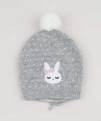 Kit-Infantil-de-Gorro-de-Trico-Coelha-Estampado-de--Coracoes-Cinza-Mescla---Luva-Rosa-Claro-9784982-Rosa_Claro_2