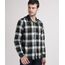 Camisa-de-Flanela-Masculina-Comfort-Estampada-Xadrez-com-Capuz-Removivel-Preta-9809547-Preto_1