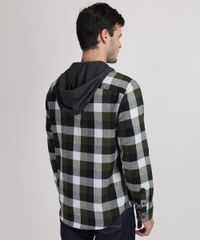 Camisa-de-Flanela-Masculina-Comfort-Estampada-Xadrez-com-Capuz-Removivel-Preta-9809547-Preto_2