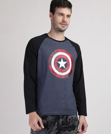 Camiseta-Masculina-Capitao-America-Manga-Longa-Raglan-Gola-Careca-Azul-Escuro-Mescla-9909494-Azul_Escuro_Mescla_1 Camiseta-Masculina-Capitao-America-Manga-Longa-Raglan-Gola-Careca-Azul-Escuro-Mescla-9909494-Azul_Escuro_Mescla_1