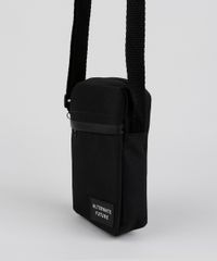 Shoulder Bag Transversal Masculina Preta Lateral
