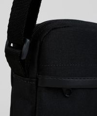 Shoulder Bag Transversal Masculina Preta Detalhes