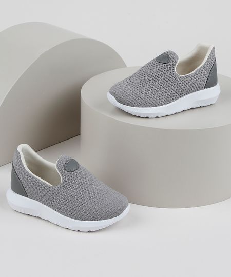 Tenis-Infantil-Sonho-de-Crianca-Knit-Calce-Facil-com-Recortes-Cinza-Claro-9953689-Cinza_Claro_1