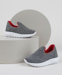 Tenis-Infantil-Sonho-de-Crianca-Knit-Calce-Facil-com-Recortes-Cinza-Mescla-9953694-Cinza_Mescla_1