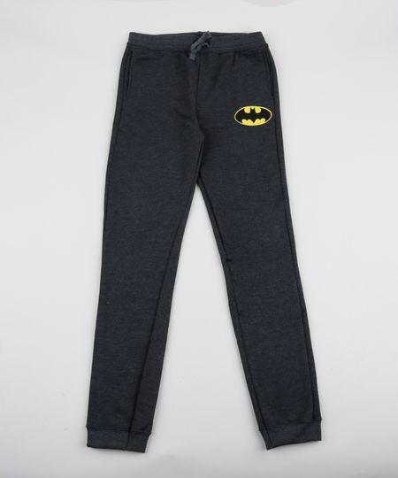 Calca-de-Moletom-Juvenil-Batman-Cinza-Mescla-Escuro-9951178-Cinza_Mescla_Escuro_1