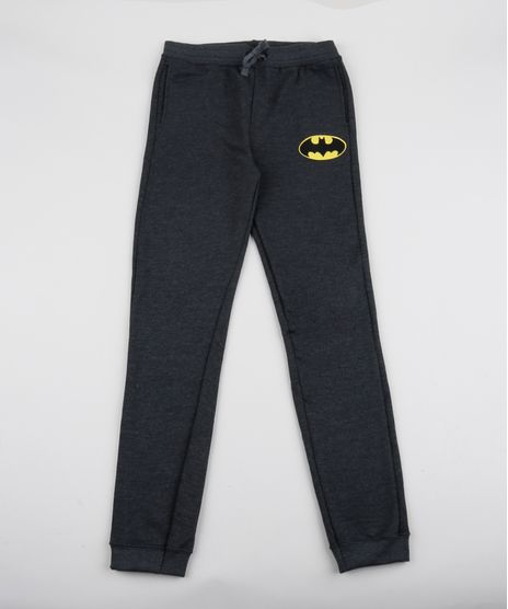 Calca-de-Moletom-Juvenil-Batman-Cinza-Mescla-Escuro-9951178-Cinza_Mescla_Escuro_1