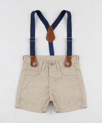 Bermuda-de-Sarja-Infantil-com-Suspensorio-Kaki-Claro-9945187-Kaki_Claro_1