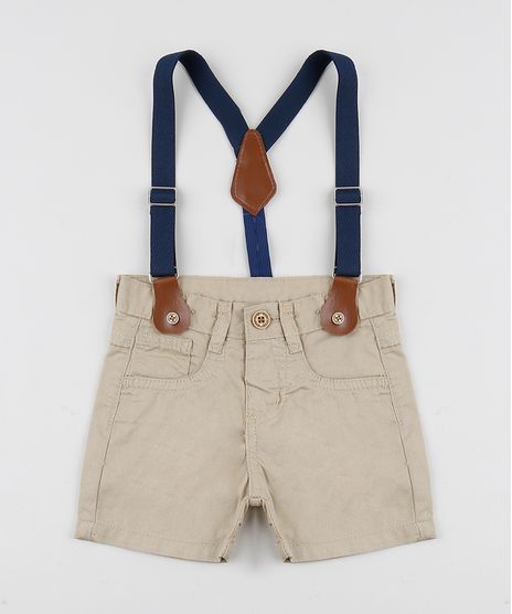 Bermuda-de-Sarja-Infantil-com-Suspensorio-Kaki-Claro-9945187-Kaki_Claro_1
