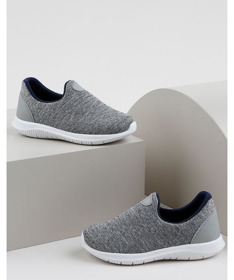 Tenis-Infantil-Sonho-de-Crianca-Knit-Calce-Facil-com-Recortes-Cinza-Mescla-9953704-Cinza_Mescla_1