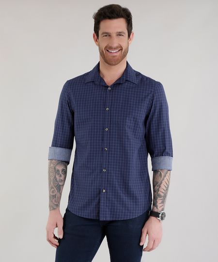 Camisa-Comfort-Xadrez-em-Algodao---Sustentavel-Azul-Marinho-8585444-Azul_Marinho_1 Camisa-Comfort-Xadrez-em-Algodao---Sustentavel-Azul-Marinho-8585444-Azul_Marinho_1