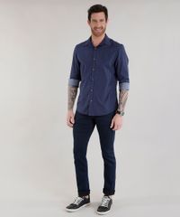 Camisa-Comfort-Xadrez-em-Algodao---Sustentavel-Azul-Marinho-8585444-Azul_Marinho_3