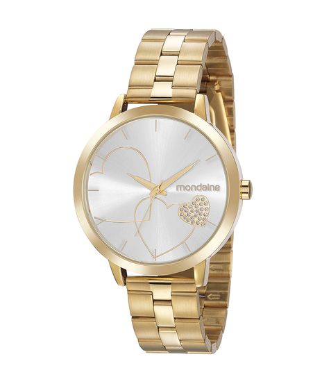 Kit-de-Relogio-Analogico-Mondaine-Feminino---Pulseira-de-pingentes---32102LPMKDE1K1-Dourado-9950527-Dourado_1