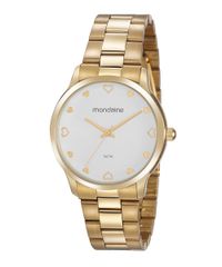 Kit-de-Relogio-Analogico-Mondaine-Feminino---Pulseira-de-pingentes---32111LPMVDE1K-Dourado-9950529-Dourado_1