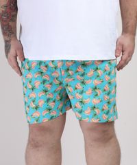 Samba-Cancao-Masculino-Plus-Size-Estampada-de-Bananas-Cos-com-Elastico-Azul-9951243-Azul_1