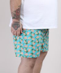 Samba-Cancao-Masculino-Plus-Size-Estampada-de-Bananas-Cos-com-Elastico-Azul-9951243-Azul_3