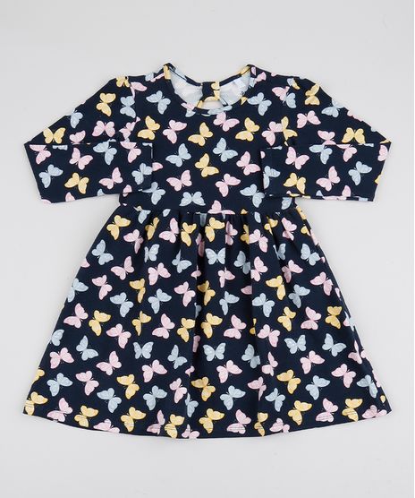 Vestido-Infantil-Estampado-de-Borboletas-Manga-Longa-Azul-Marinho-9915646-Azul_Marinho_1