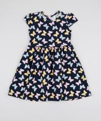 Vestido-Infantil-Estampado-de-Borboletas-Manga-Curta-Azul-Marinho-9915648-Azul_Marinho_1