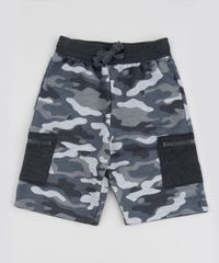 Bermuda-Infantil-Estampado-de-Camuflagem-com-Bolsos-Cinza-9946393-Cinza_1