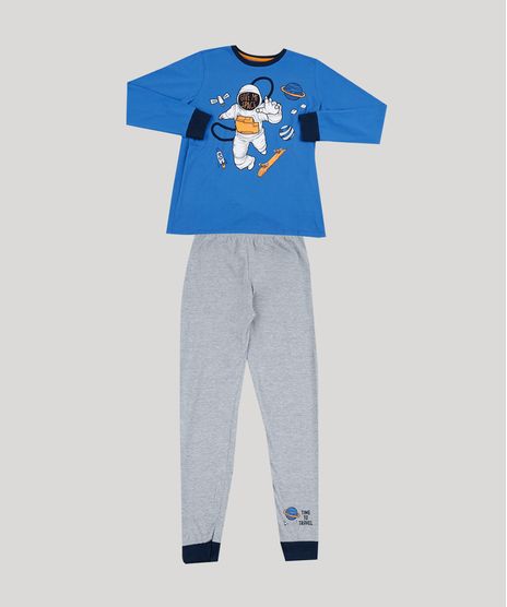 Pijama-de-Moletom-Infantil-Astronauta-Manga-Longa-Cinza-Mescla-9942702-Cinza_Mescla_1