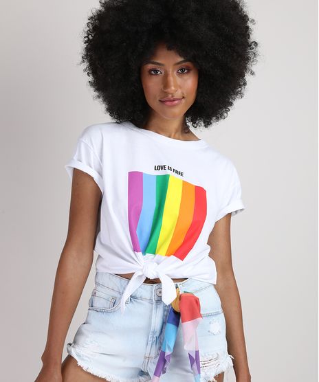 Blusa-Feminina-Pride--Love-is-Free--com-No-Manga-Curta-Decote-Redondo-Branca-9946433-Branco_1