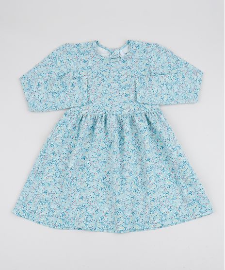 Vestido-Infantil-Estampado-Floral-Manga-Longa-Verde-Claro-9915645-Verde_Claro_1
