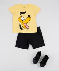 Conjunto-de-Camiseta-Pluto-Amarela---Short--Preta-9942607-Preto_3
