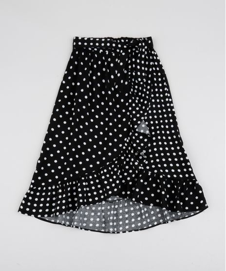 Saia-Infantil-Estampada-de-Poa-com-Babados-Preta-9950184-Preto_1