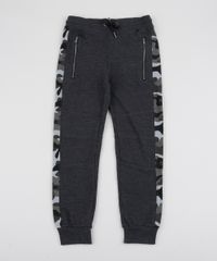 Calca-de-Moletom-Infantil-com-Faixa-Estampada-Camuflada-Cinza-Mescla-Escuro-9826222-Cinza_Mescla_Escuro_1