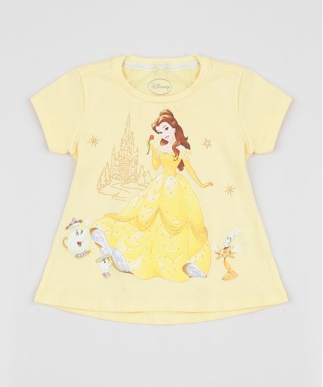 Blusa-Infantil-Princesas-Bela-Manga-Curta-Amarela-9949024-Amarelo_1