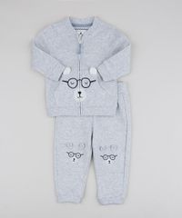Conjunto-de-Moletom-Infantil-de-Blusao-Ursinho---Calca-Cinza-Mescla-Claro-9842874-Cinza_Mescla_Claro_1