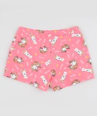 Short-Saia-Infantil-Estampado-de-Lhama-Rosa-9942627-Rosa_2