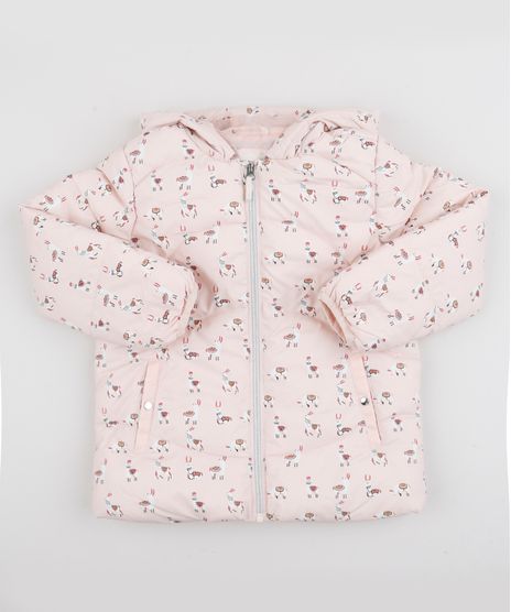 Jaqueta-Infantil-Estampada-de-Lhama-com-Capuz-e-Bolsos-Rosa-Claro-9808278-Rosa_Claro_1