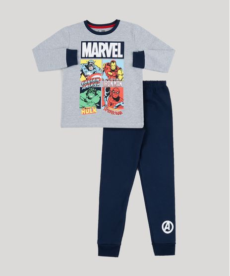 Pijama-Infantil-Marvel-Manga-Longa-Cinza-Mescla-9942708-Cinza_Mescla_1