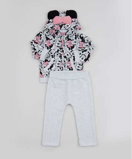 Conjunto-de-Moletom-Infantil-Minnie-Mouse-de-Blusao-Estampado-com-Capuz-e-Orelhas---Calca-Cinza-Mescla-9842864-Cinza_Mescla_1