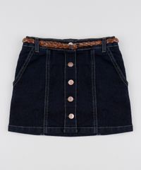 Saia-Jeans-Infantil-Curta-com-Botoes---Cinto-Azul-Escuro-9944349-Azul_Escuro_1