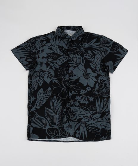 Camisa-Juvenil-Estampada-de-Folhagens-Manga-Curta-Chumbo-9920027-Chumbo_1