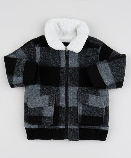 Jaqueta-Infantil-em-Fleece-Xadrez-com-Bolsos-Cinza-9846667-Cinza_1 Jaqueta-Infantil-em-Fleece-Xadrez-com-Bolsos-Cinza-9846667-Cinza_1