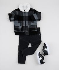 Jaqueta-Infantil-em-Fleece-Xadrez-com-Bolsos-Cinza-9846667-Cinza_3
