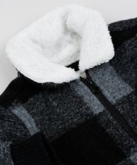 Jaqueta-Infantil-em-Fleece-Xadrez-com-Bolsos-Cinza-9846667-Cinza_4