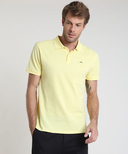 Polo-Masculina-Basica-em-Piquet-Comfort-com-Bordado-Manga-Curta-Amarelo-claro-9725321-Amarelo_Claro_1