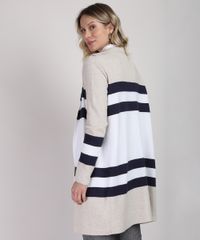 Cardigan-Feminino-Longo-em-Trico-com-Listras-Kaki-9855698-Kaki_2