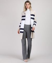 Cardigan-Feminino-Longo-em-Trico-com-Listras-Kaki-9855698-Kaki_3