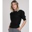 Sueter-Feminino-em-Trico-Leve-Texturizado-Manga-7-8-Bufante-Preto-9946657-Preto_1