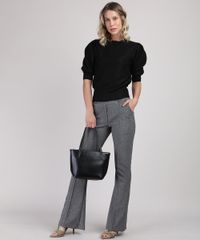 Sueter-Feminino-em-Trico-Leve-Texturizado-Manga-7-8-Bufante-Preto-9946657-Preto_3
