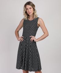 Vestido-Feminino-Estampado-de-Arabescos-Curto-Manga-Curta-Preto-9943320-Preto_1