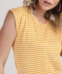 Regata-Feminina-em-Trico-Alongada-Decote-Redondo-Amarelo-Escuro-9951215-Amarelo_Escuro_4