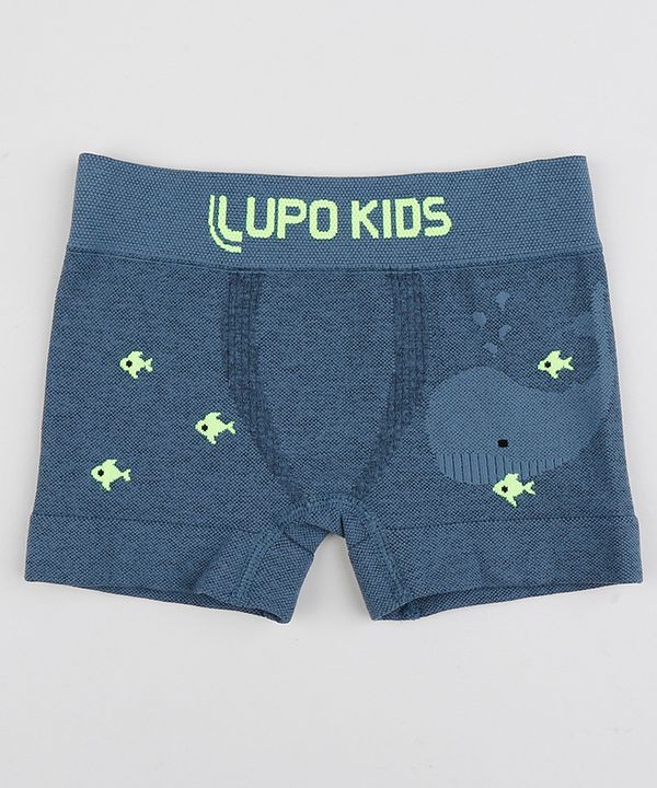 Cueca Infantil Lupo Boxer Baleia Azul P